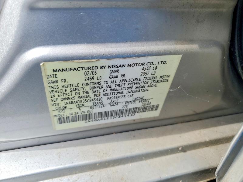 71023526 :رقم المزاد ، 1N4BA41E35C845430 vin ، 2005 Nissan Maxima مزاد بيع