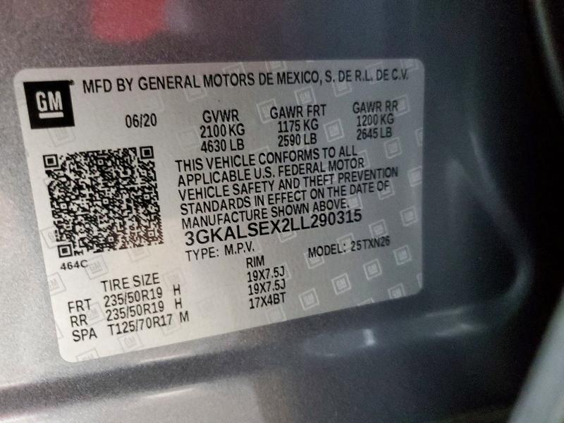 Aukcja sprzedaży 2020 Gmc Terrain, vin: 3GKALSEX2LL290315, numer aukcji: 69218216