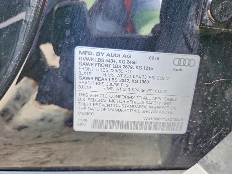 67661136 :رقم المزاد ، WA1CNBFY3K2130461 vin ، 2019 Audi Q5 مزاد بيع
