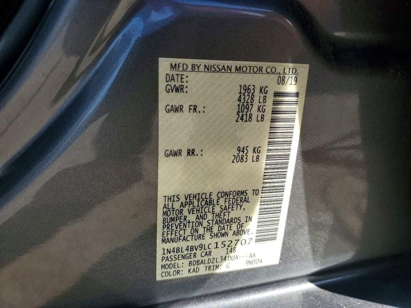 Aukcja sprzedaży 2020 Nissan Altima, vin: 1N4BL4BV9LC152707, numer aukcji: 67258946