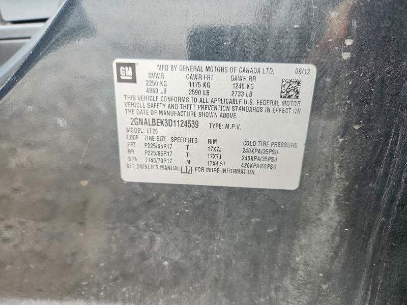 Продаж на аукціоні авто 2013 Chevrolet Equinox, vin: 2GNALBEK3D1124539, номер лоту: 69525716