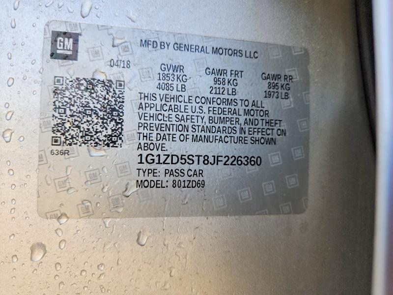 Aukcja sprzedaży 2018 Chevrolet Malibu, vin: 1G1ZD5ST8JF226360, numer aukcji: 66602306