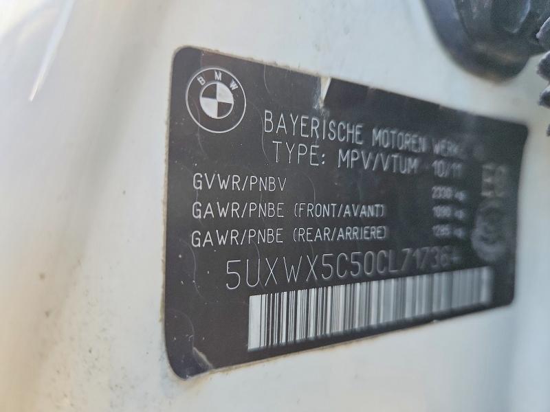 2012 Bmw X3 მანქანა იყიდება აუქციონზე, vin: 5UXWX5C50CL717364, აუქციონის ნომერი: 69706326