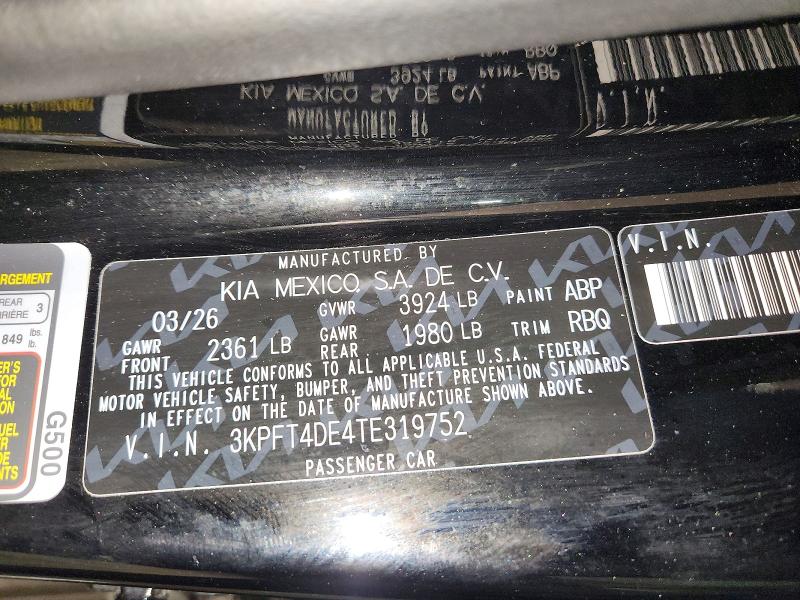 Aukcja sprzedaży 2026 Kia K4, vin: 3KPFT4DE4TE319752, numer aukcji: 68925486