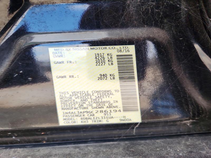 2016 Nissan Altima მანქანა იყიდება აუქციონზე, vin: 1N4AL3AP9GC286194, აუქციონის ნომერი: 59409766