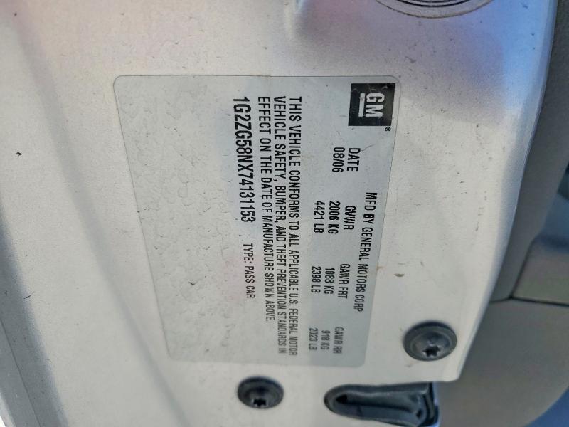 Aukcja sprzedaży 2007 Pontiac G6, vin: 1G2ZG58NX74131153, numer aukcji: 68984016