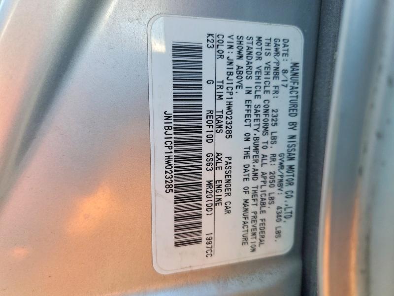 70118736 :رقم المزاد ، JN1BJ1CP1HW023285 vin ، 2017 Nissan Rogue Sport مزاد بيع