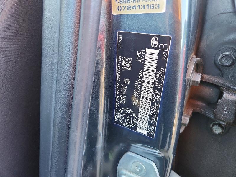 69939236 :رقم المزاد ، JTDBT923491324586 vin ، 2009 Toyota Yaris مزاد بيع