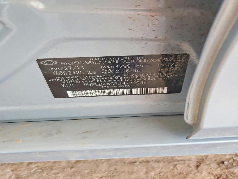 2013 Hyundai Sonata მანქანა იყიდება აუქციონზე, vin: 5NPEB4AC5DH772938, აუქციონის ნომერი: 67419336