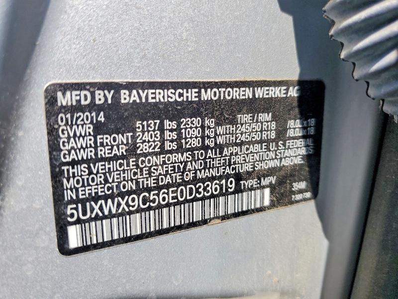 Продаж на аукціоні авто 2014 Bmw X3, vin: 5UXWX9C56E0D33619, номер лоту: 67365466