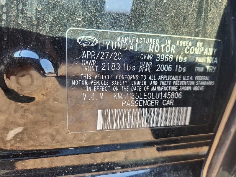 2020 Hyundai Elantra Gt მანქანა იყიდება აუქციონზე, vin: KMHH35LE0LU145806, აუქციონის ნომერი: 67033926