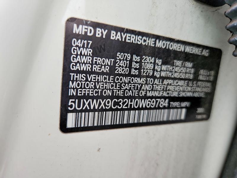 Aukcja sprzedaży 2017 Bmw X3, vin: 5UXWX9C32H0W69784, numer aukcji: 69960146