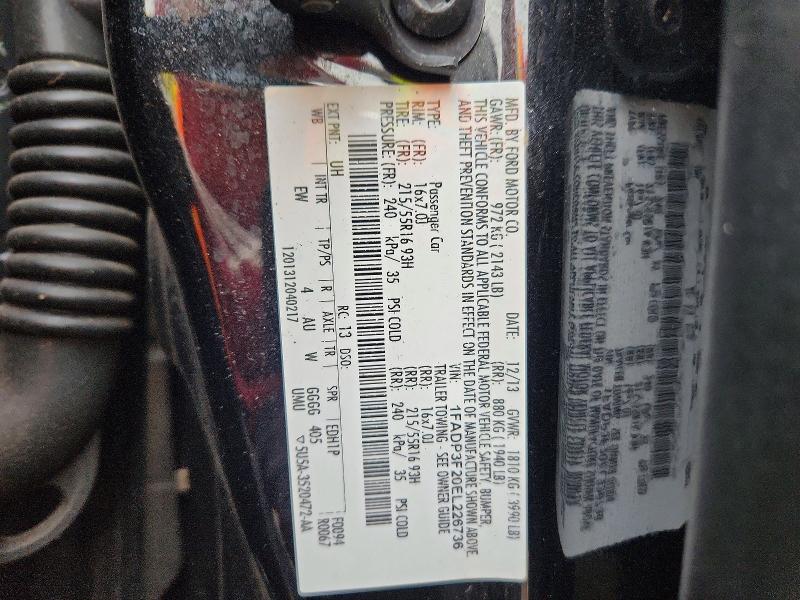 Продаж на аукціоні авто 2014 Ford Focus, vin: 1FADP3F20EL226736, номер лоту: 70166906