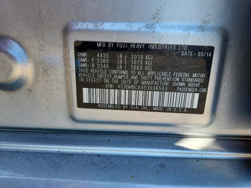 Aukcja sprzedaży 2014 Subaru Legacy, vin: 4S3BMBC64E3036563, numer aukcji: 68756266