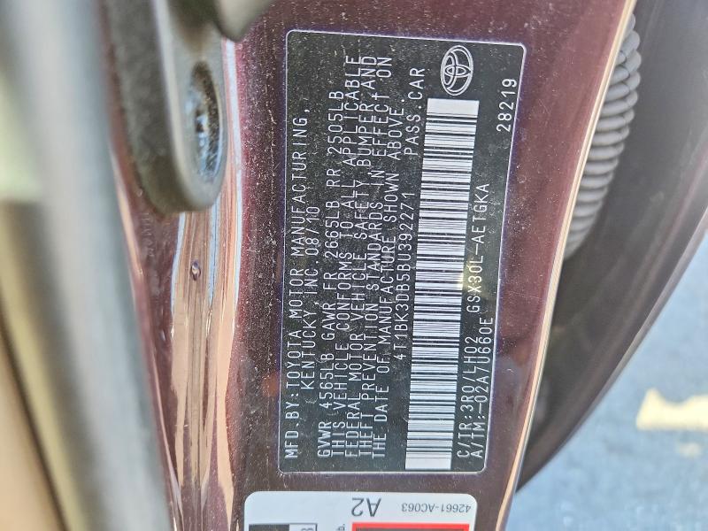 Aukcja sprzedaży 2011 Toyota Avalon, vin: 4T1BK3DB5BU392271, numer aukcji: 68211846