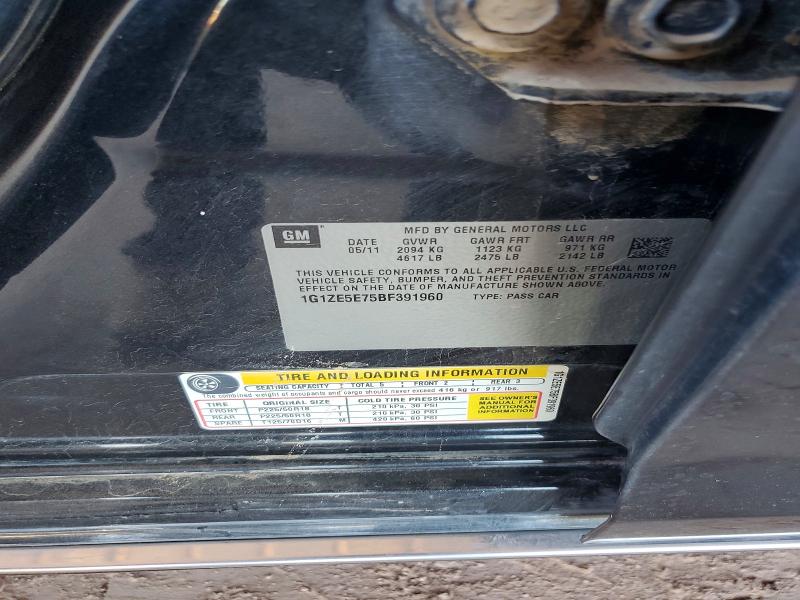 68411696 :رقم المزاد ، 1G1ZE5E75BF391960 vin ، 2011 Chevrolet Malibu مزاد بيع