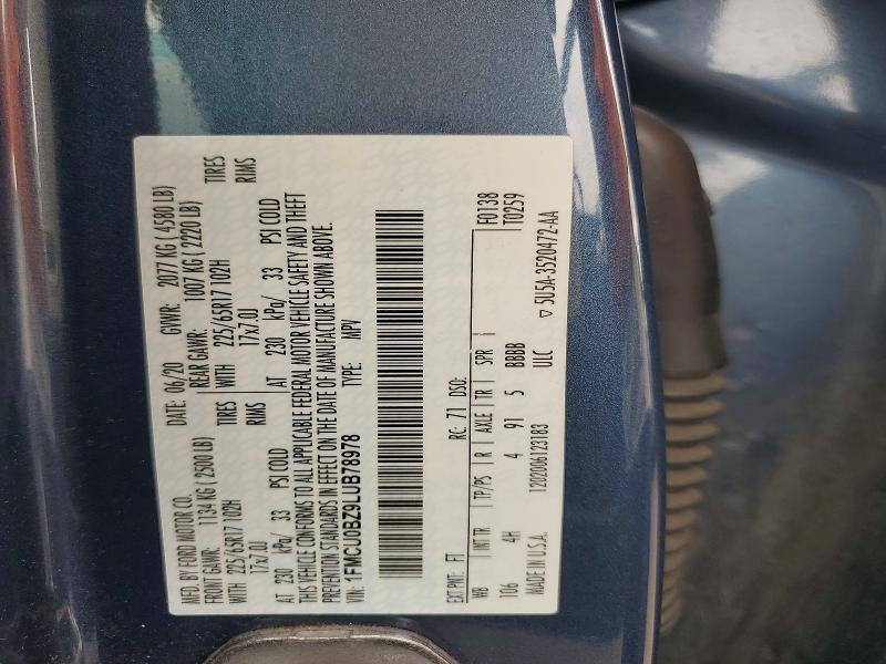 Aukcja sprzedaży 2020 Ford Escape, vin: 1FMCU0BZ9LUB78978, numer aukcji: 69148896