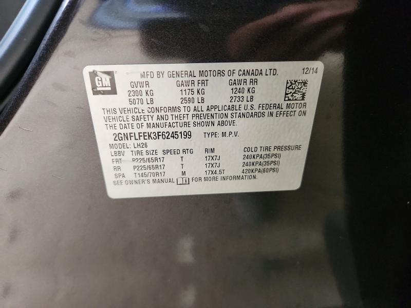 Продажа на аукционе авто 2015 Chevrolet Equinox, vin: 2GNFLFEK3F6245199, номер лота: 69361046
