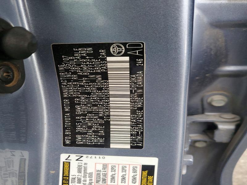Aukcja sprzedaży 2007 Toyota Matrix, vin: 2T1KR32E87C682683, numer aukcji: 68428426
