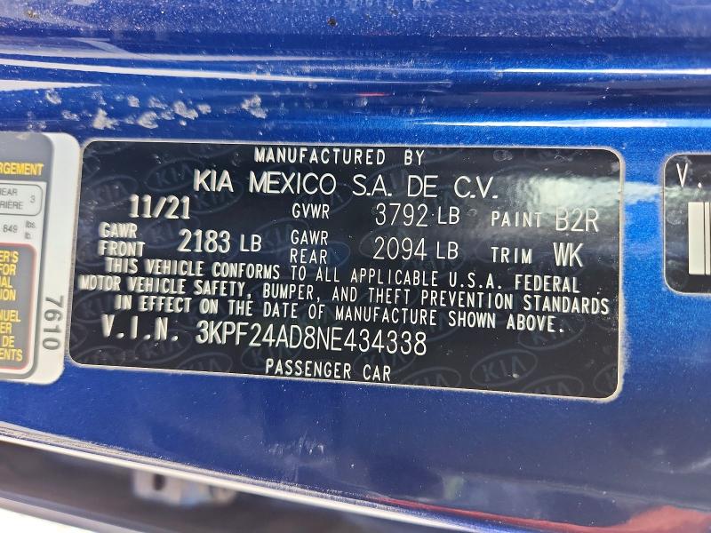 Продаж на аукціоні авто 2022 Kia Forte, vin: 3KPF24AD8NE434338, номер лоту: 68867806