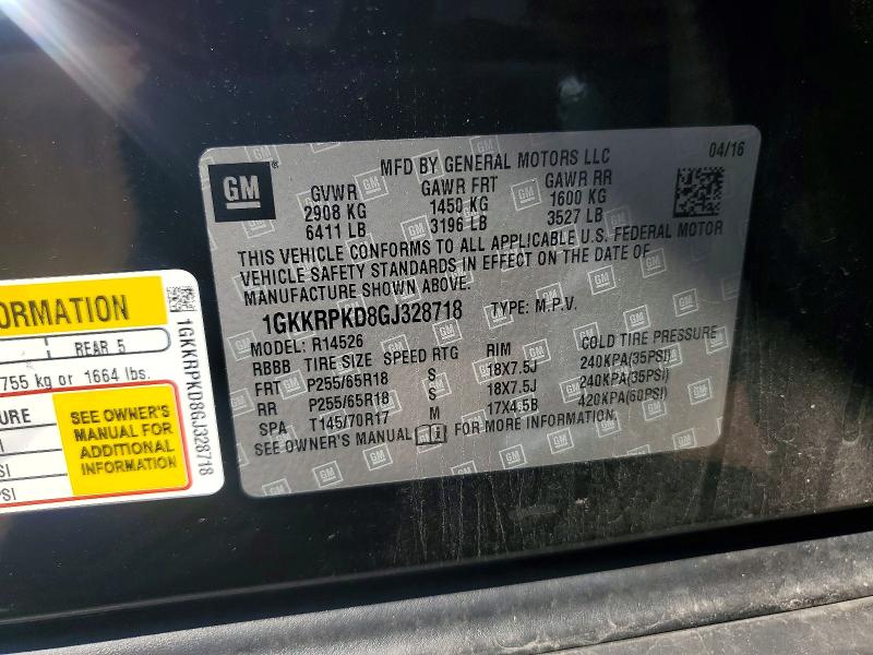 Продаж на аукціоні авто 2016 Gmc Acadia, vin: 1GKKRPKD8GJ328718, номер лоту: 68655486
