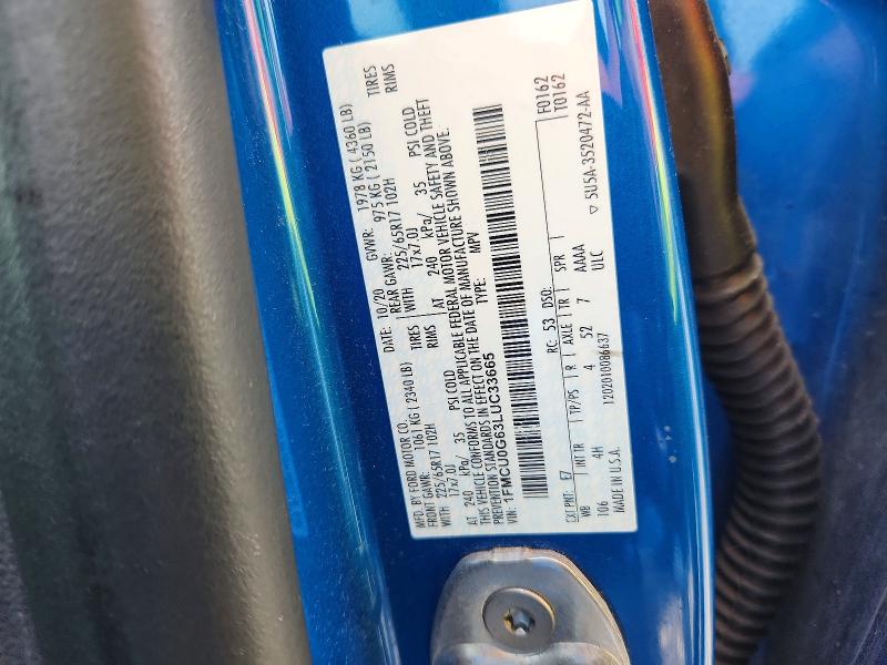 Aukcja sprzedaży 2020 Ford Escape, vin: 1FMCU0G63LUC33665, numer aukcji: 69341846