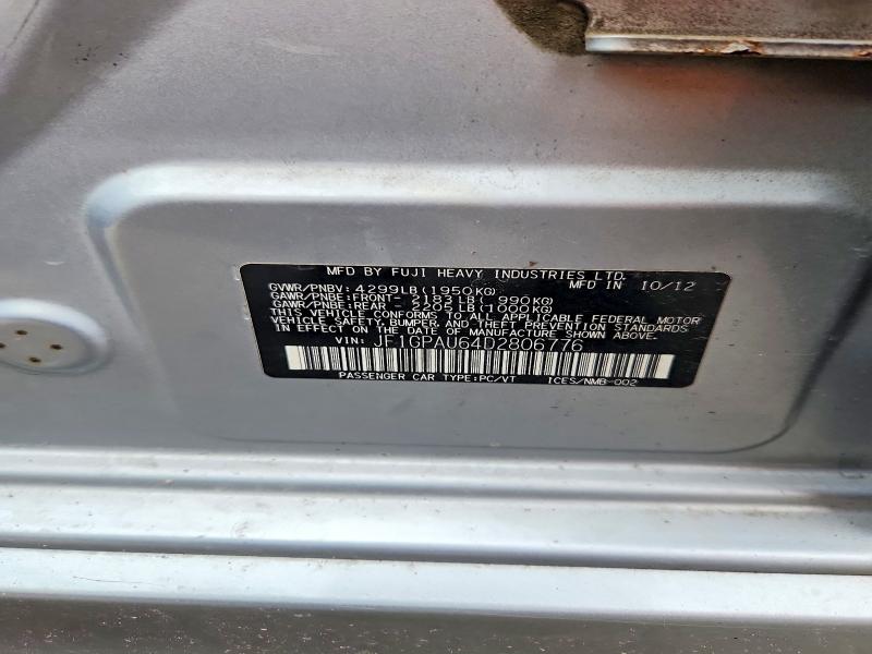 Aukcja sprzedaży 2013 Subaru Impreza, vin: JF1GPAU64D2806776, numer aukcji: 69600436