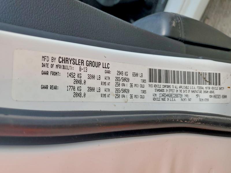 66734396 :رقم المزاد ، 1C4RDHAG8EC266720 vin ، 2014 Dodge Durango مزاد بيع