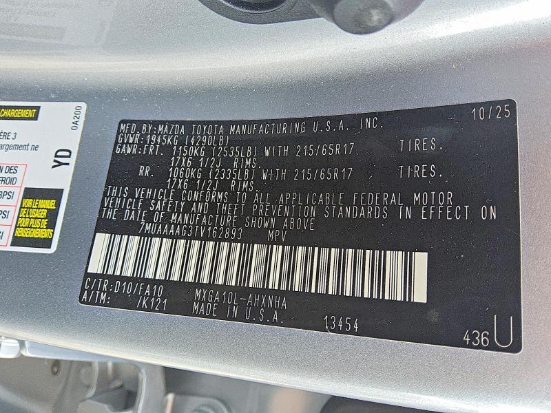 Продаж на аукціоні авто 2026 Toyota Corolla Cross, vin: 7MUAAAAG3TB162893, номер лоту: 67011726