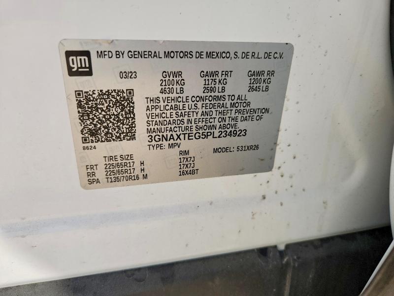 67787616 :رقم المزاد ، 3GNAXTEG5PL234923 vin ، 2023 Chevrolet Equinox مزاد بيع