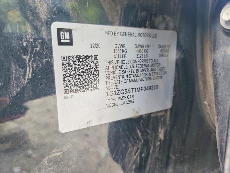 Aukcja sprzedaży 2021 Chevrolet Malibu, vin: 1G1ZG5ST1MF049310, numer aukcji: 67532996
