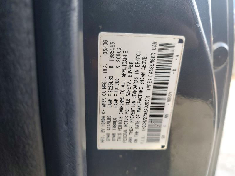Aukcja sprzedaży 2006 Honda Accord, vin: 1HGCM72796A020501, numer aukcji: 67907126