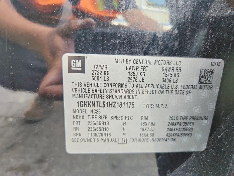 68030326 :رقم المزاد ، 1GKKNTLS1HZ181176 vin ، 2017 Gmc Acadia مزاد بيع