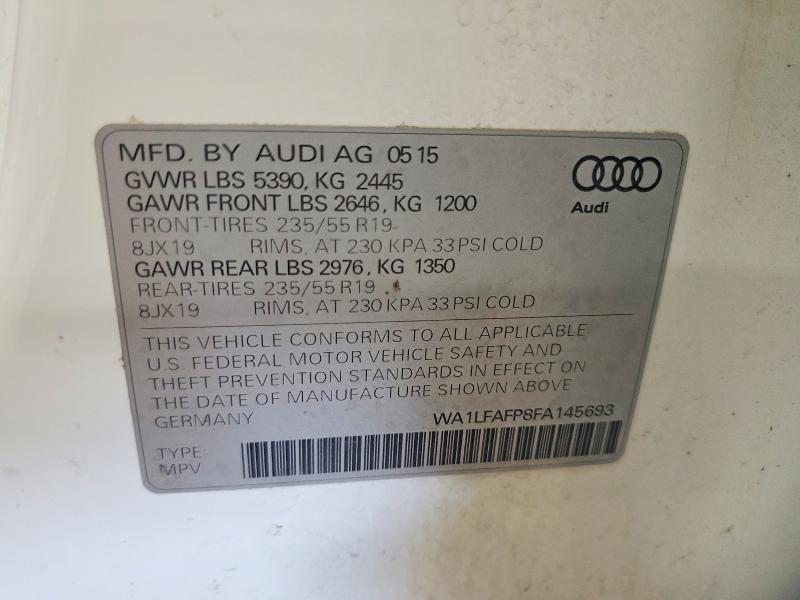 Auction sale of the 2015 Audi Q5, vin: WA1LFAFP8FA145693, lot number: 69491876
