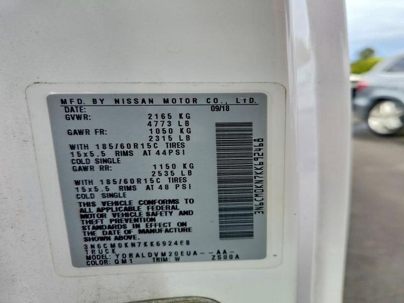 Продаж на аукціоні авто 2019 Nissan Nv200, vin: 3N6CM0KN7KK692468, номер лоту: 67539326