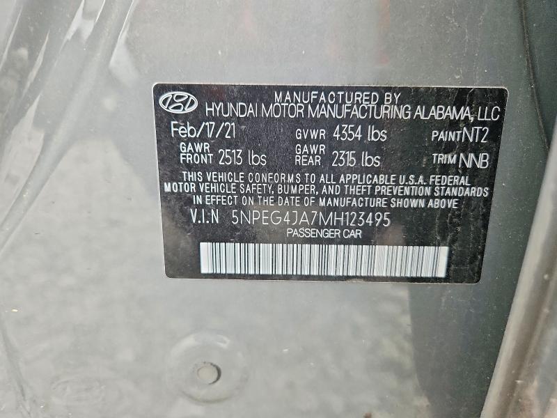 Aukcja sprzedaży 2021 Hyundai Sonata, vin: 5NPEG4JA7MH123495, numer aukcji: 67669076