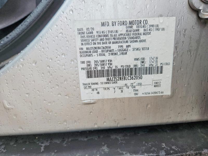 Продажа на аукционе авто 2020 Ford Ecosport, vin: MAJ3S2KE8LC362050, номер лота: 68657446