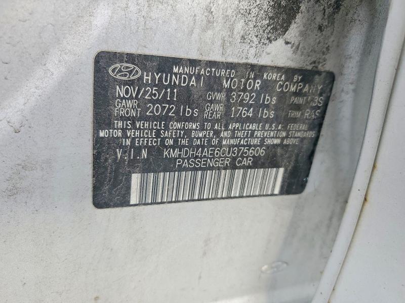 Продаж на аукціоні авто 2012 Hyundai Elantra, vin: KMHDH4AE6CU375606, номер лоту: 67685926