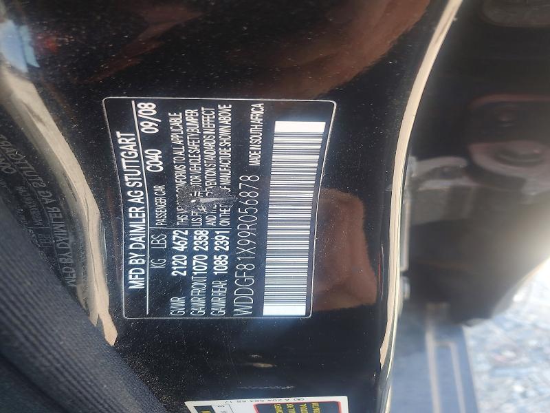 Продаж на аукціоні авто 2009 Mercedes-benz C, vin: WDDGF81X99R056878, номер лоту: 67841986