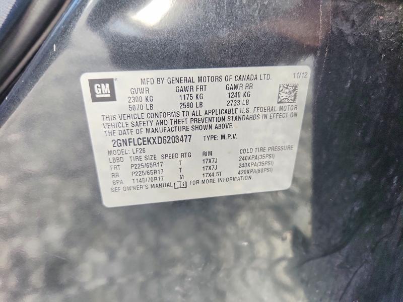 2013 Chevrolet Equinox მანქანა იყიდება აუქციონზე, vin: 2GNFLCEKXD6203477, აუქციონის ნომერი: 67430186