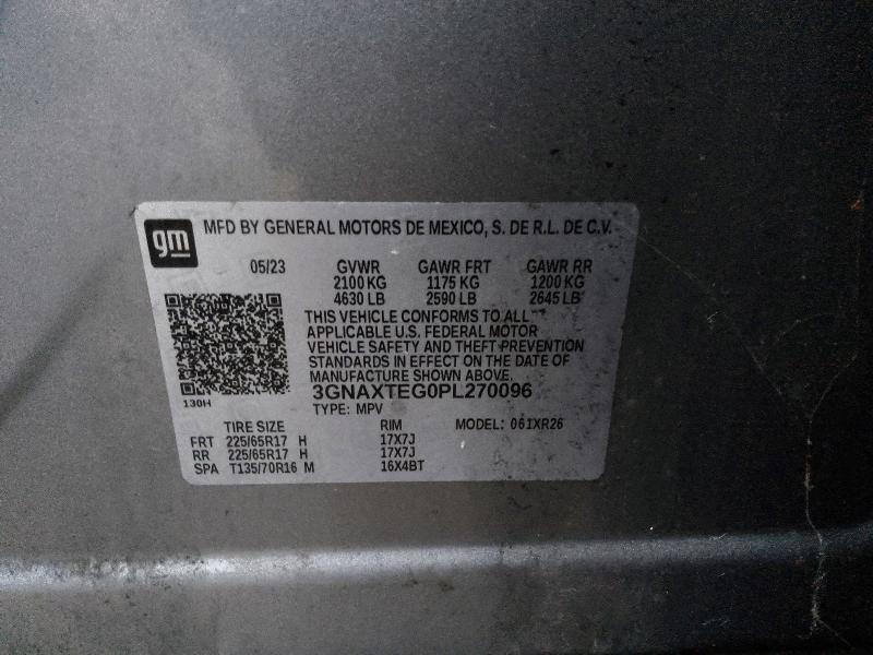 2023 Chevrolet Equinox მანქანა იყიდება აუქციონზე, vin: 3GNAXTEG0PL270096, აუქციონის ნომერი: 69994066