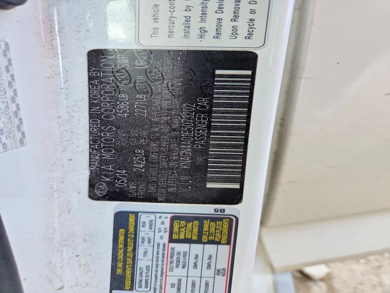 67446926 :رقم المزاد ، KNAGN4AD1E5073202 vin ، 2014 Kia Optima مزاد بيع