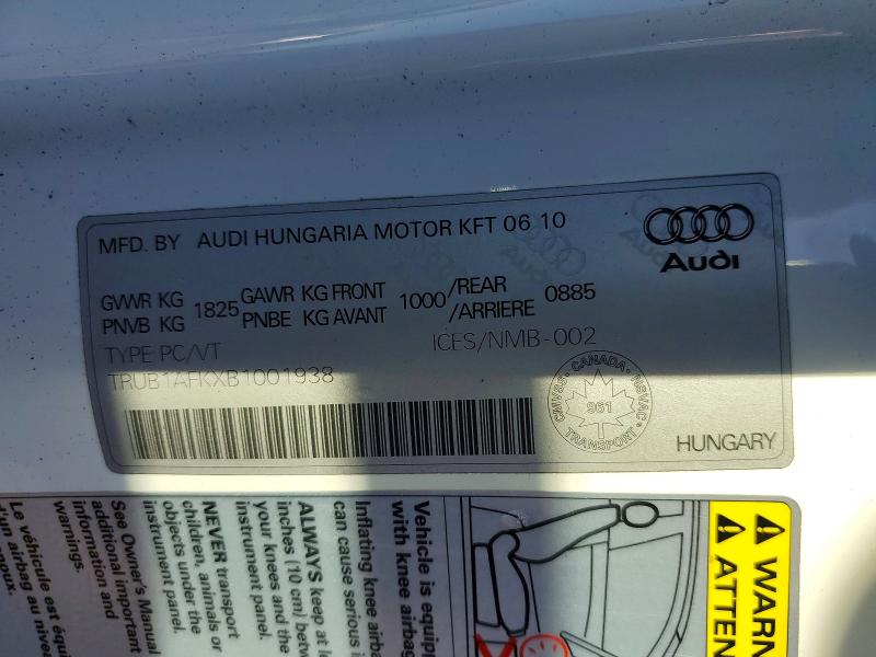 Продажа на аукционе авто 2011 Audi Tts, vin: TRUB1AFKXB1001938, номер лота: 67173656