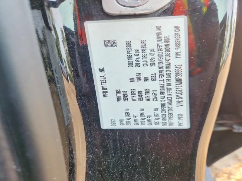 Aukcja sprzedaży 2022 Tesla Model 3, vin: 5YJ3E1EA0NF286642, numer aukcji: 67155176