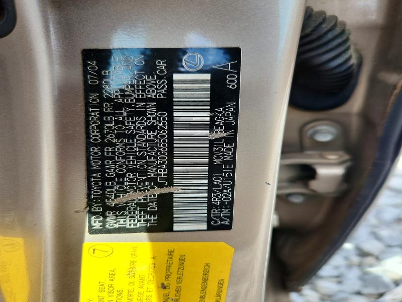 Продажа на аукционе авто 2005 Lexus Es, vin: JTHBA30G655062550, номер лота: 68405496