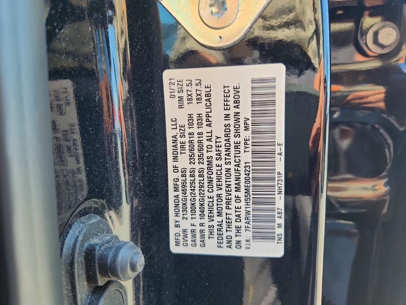 68374836 :رقم المزاد ، 7FARW1H55ME004231 vin ، 2021 Honda Cr-v مزاد بيع