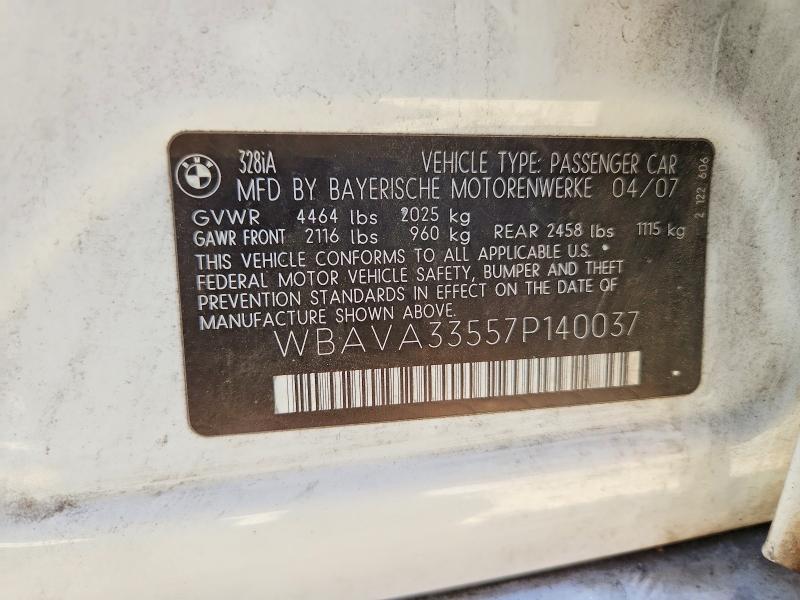 Продажа на аукционе авто 2007 Bmw 328, vin: WBAVA33557P140037, номер лота: 68692646