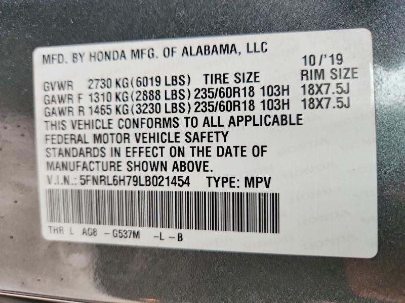 Продаж на аукціоні авто 2020 Honda Odyssey, vin: 5FNRL6H79LB021454, номер лоту: 70715156