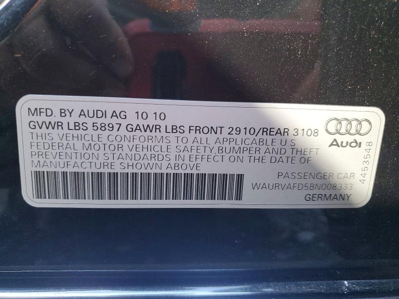 Продажа на аукционе авто 2011 Audi A8, vin: WAURVAFD5BN008333, номер лота: 68221486