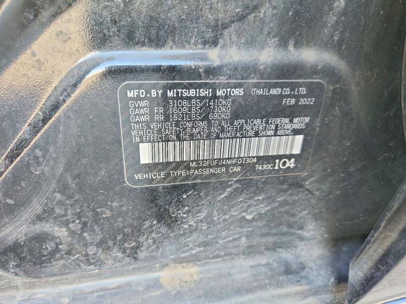 Продажа на аукционе авто 2022 Mitsubishi Mirage, vin: ML32FUFJ4NHF07304, номер лота: 70688356